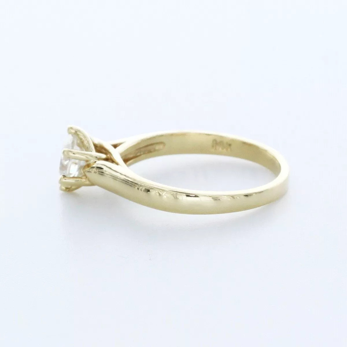 Solitaire Engagement Ring 14K Gold Trellis 1.07 CT Round Lab-Grown Diamond F VS1