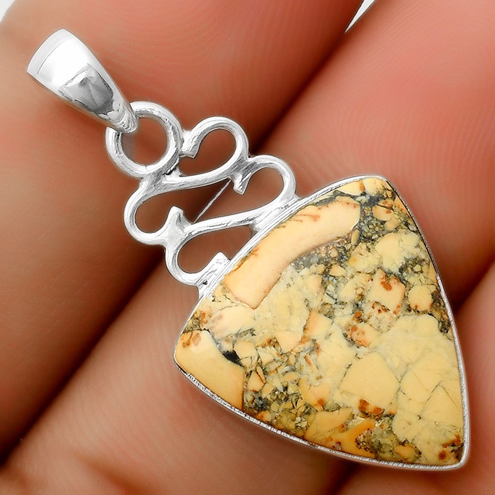 Natural Maligano Jasper – Indonesia 925 Sterling Silver Pendant Jewelry P-1554