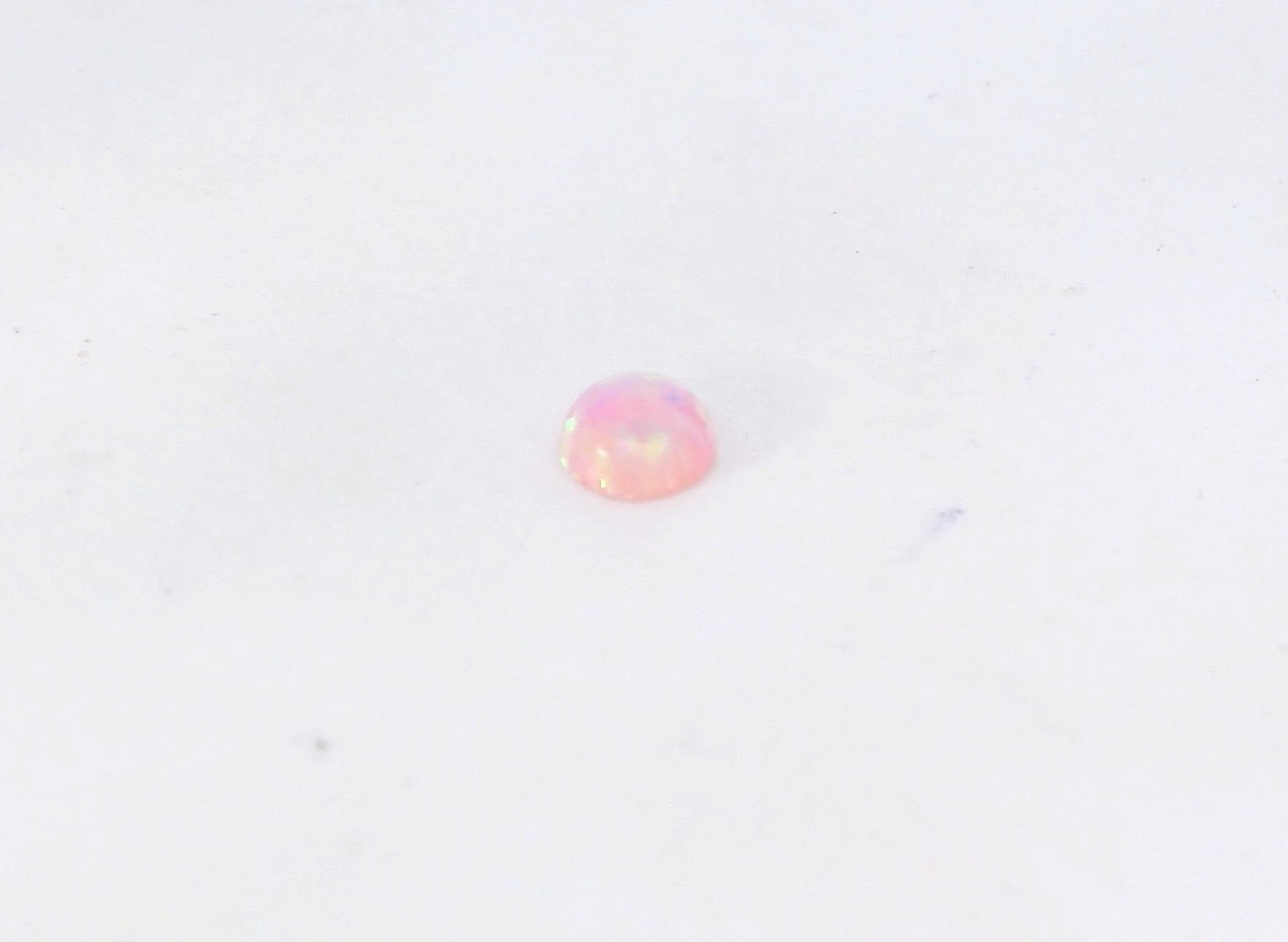 0.11ct Loose Lab Created Round Cut Pink Triplet Opal 4 x 4 mm