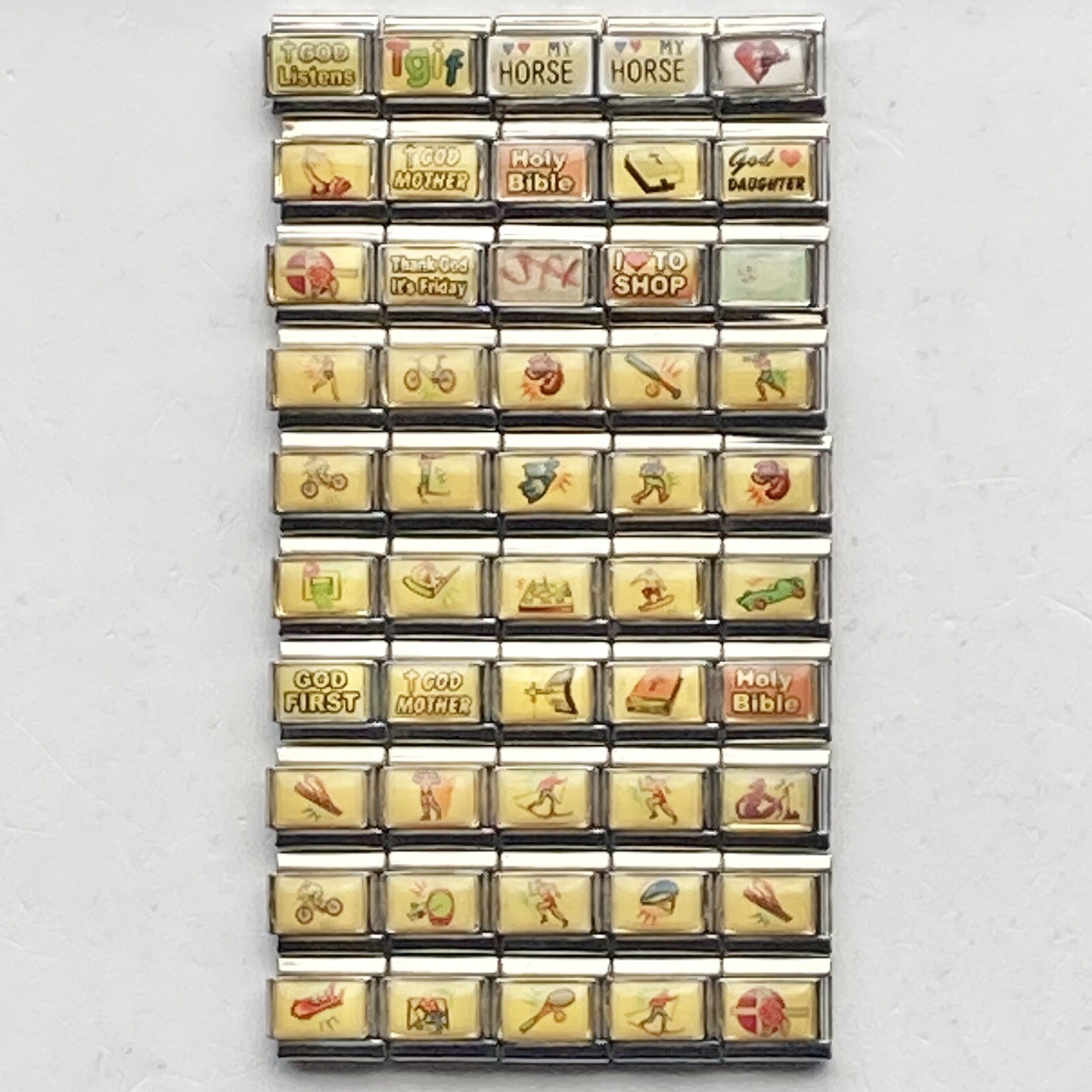 50 Pieces ITALIAN CHARMS 9 MM lot #277 Wholesale New Old Stock NOS Photo Charms