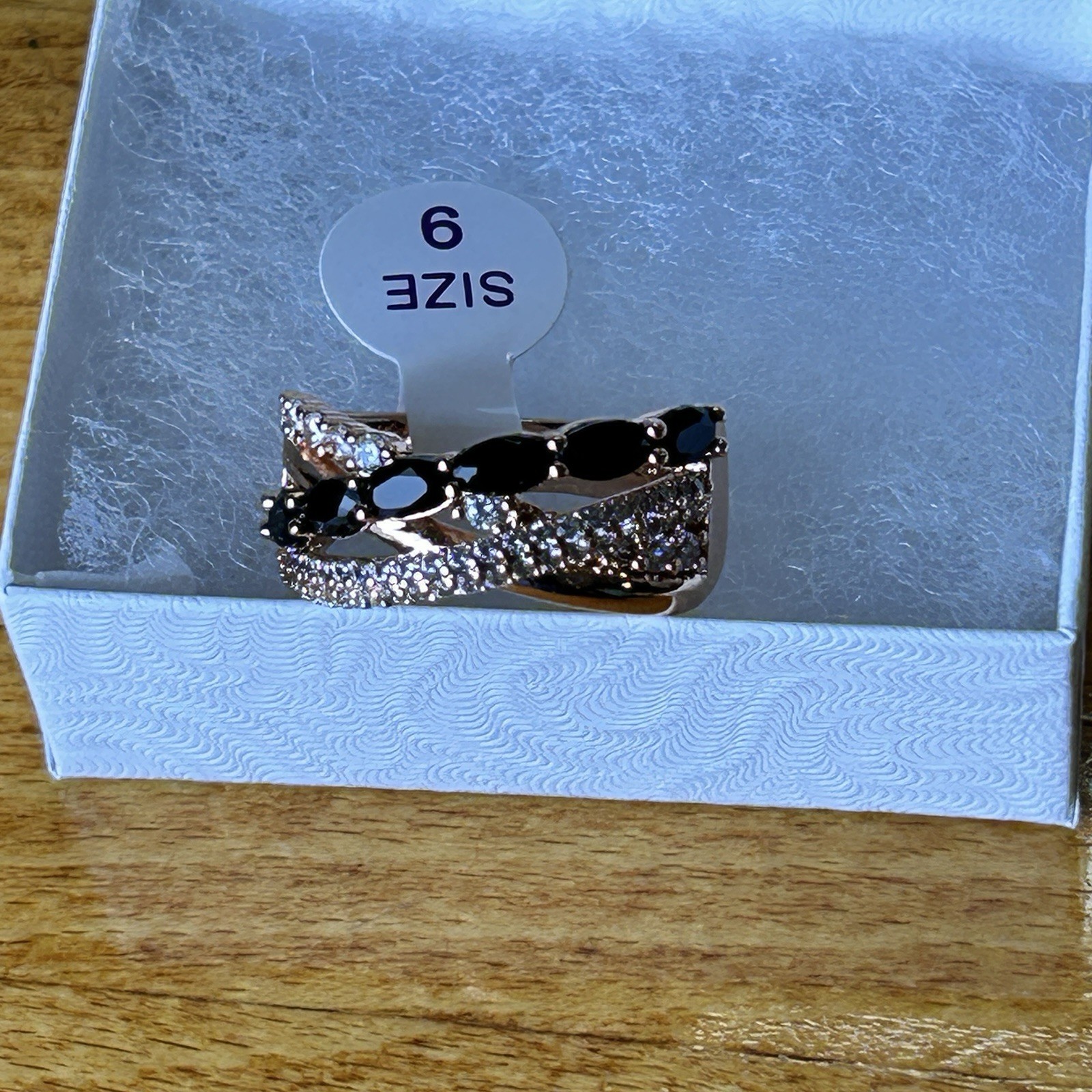 Bomb Party RBP6477 Someone Like You Ring sz 9 Black Onyx Rose Gold