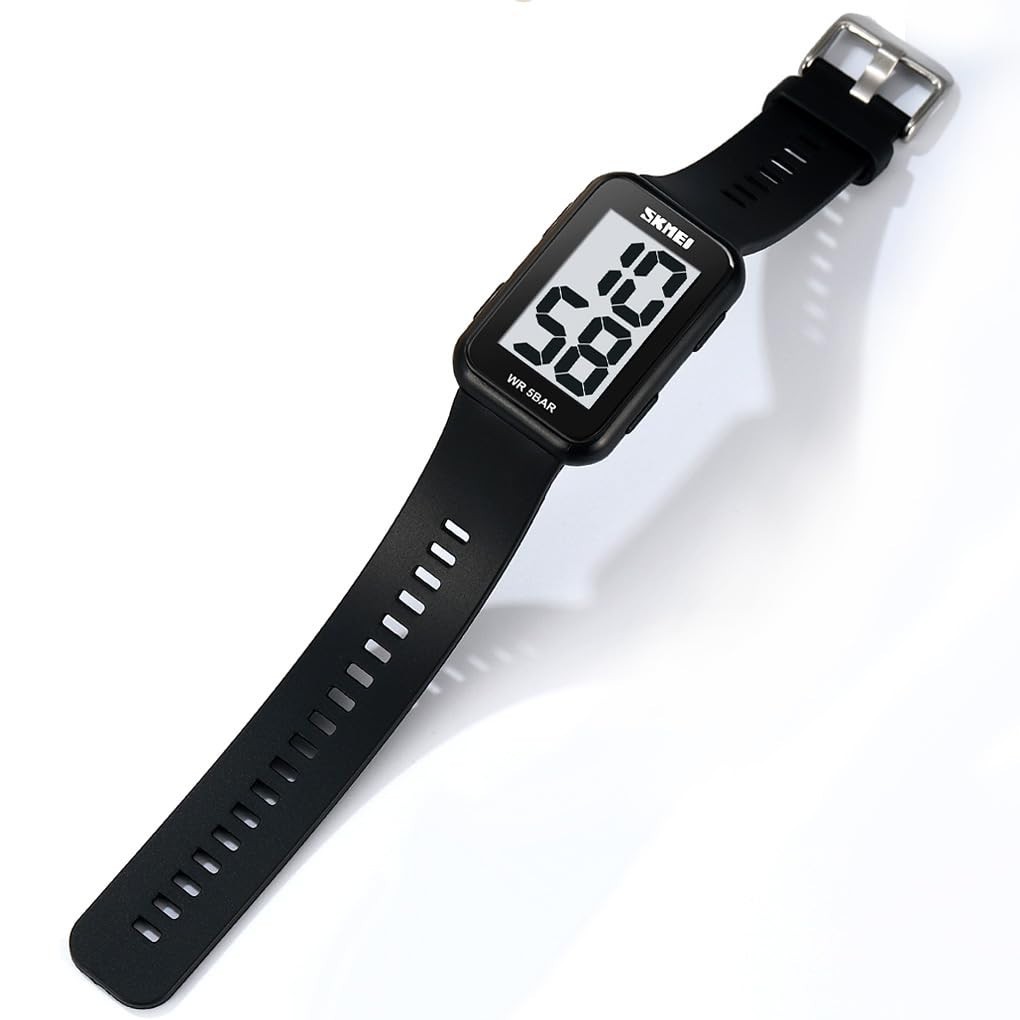 Large Display Waterproof Digital Watch for Men & Women – Stylish & Durable Timep