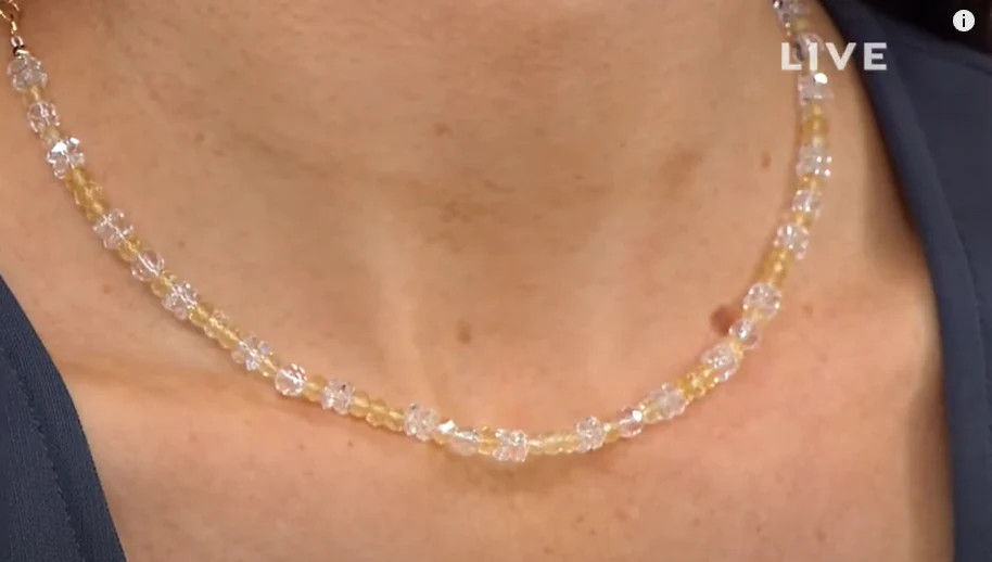 Herkimer Mines “Diamond” Quartz & Citrine Beaded Necklace – 18″