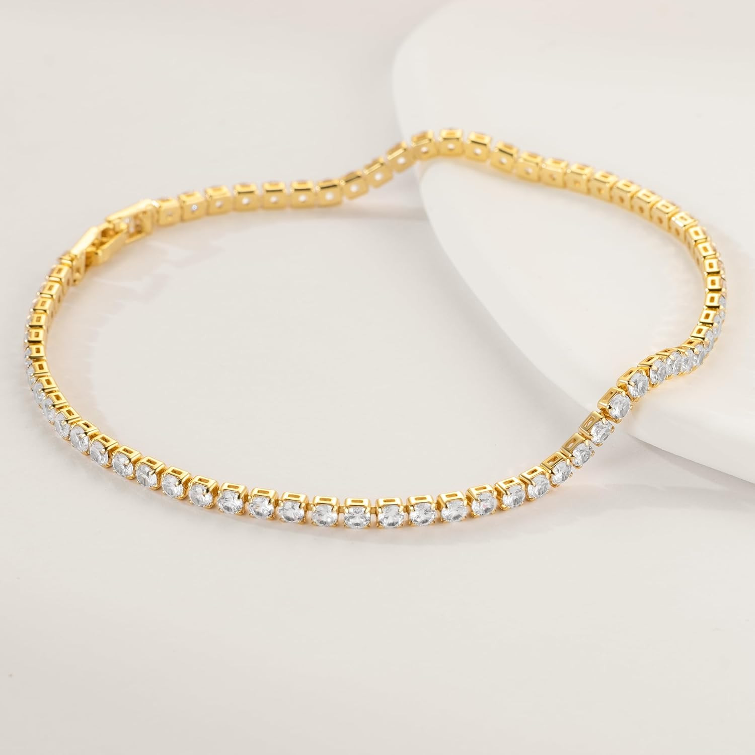 Ankle Bracelets for Women 14K Gold Anklets Waterproof Tennis Chain Beach Anklets