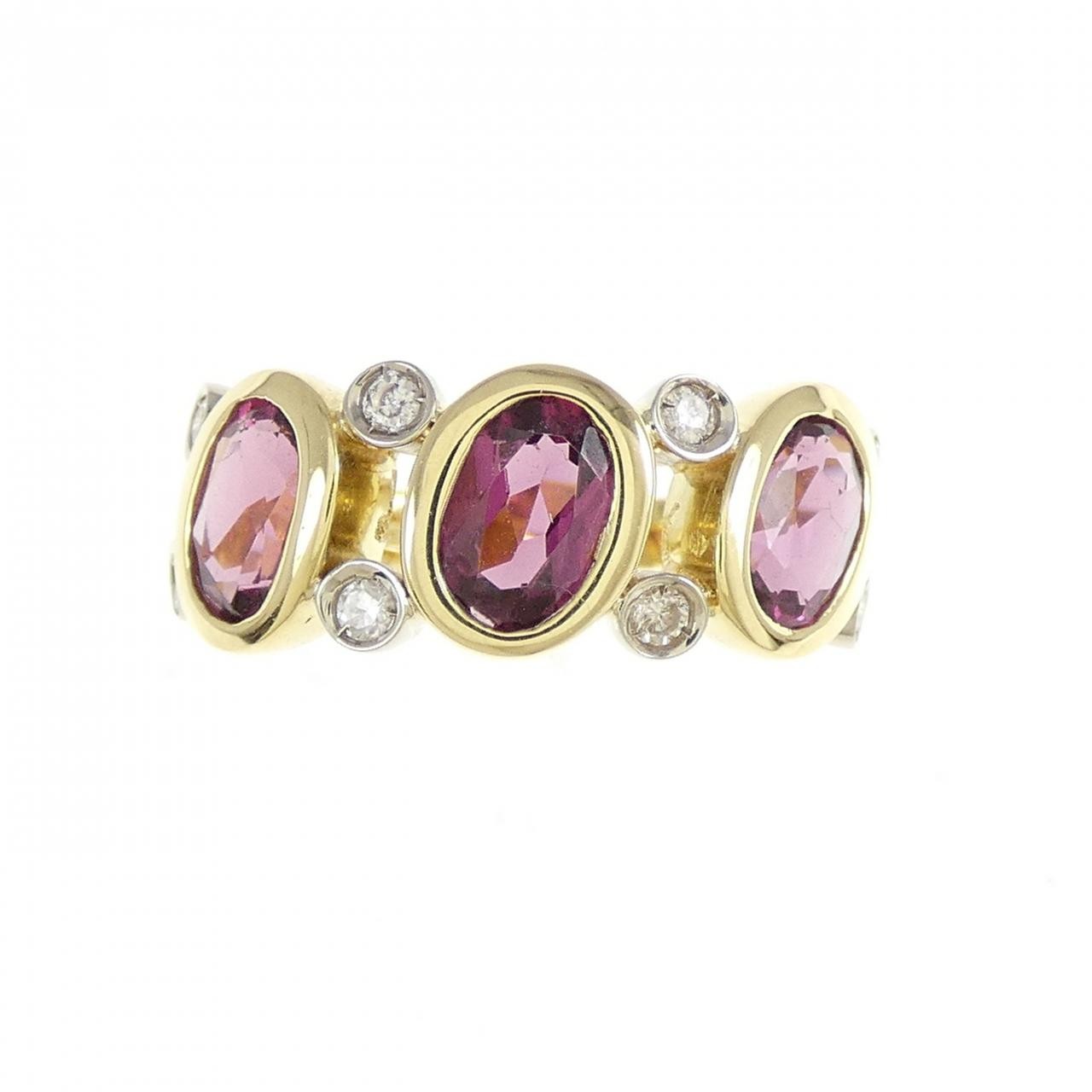 Authentic 750YG Garnet Ring #230-000-050-8956