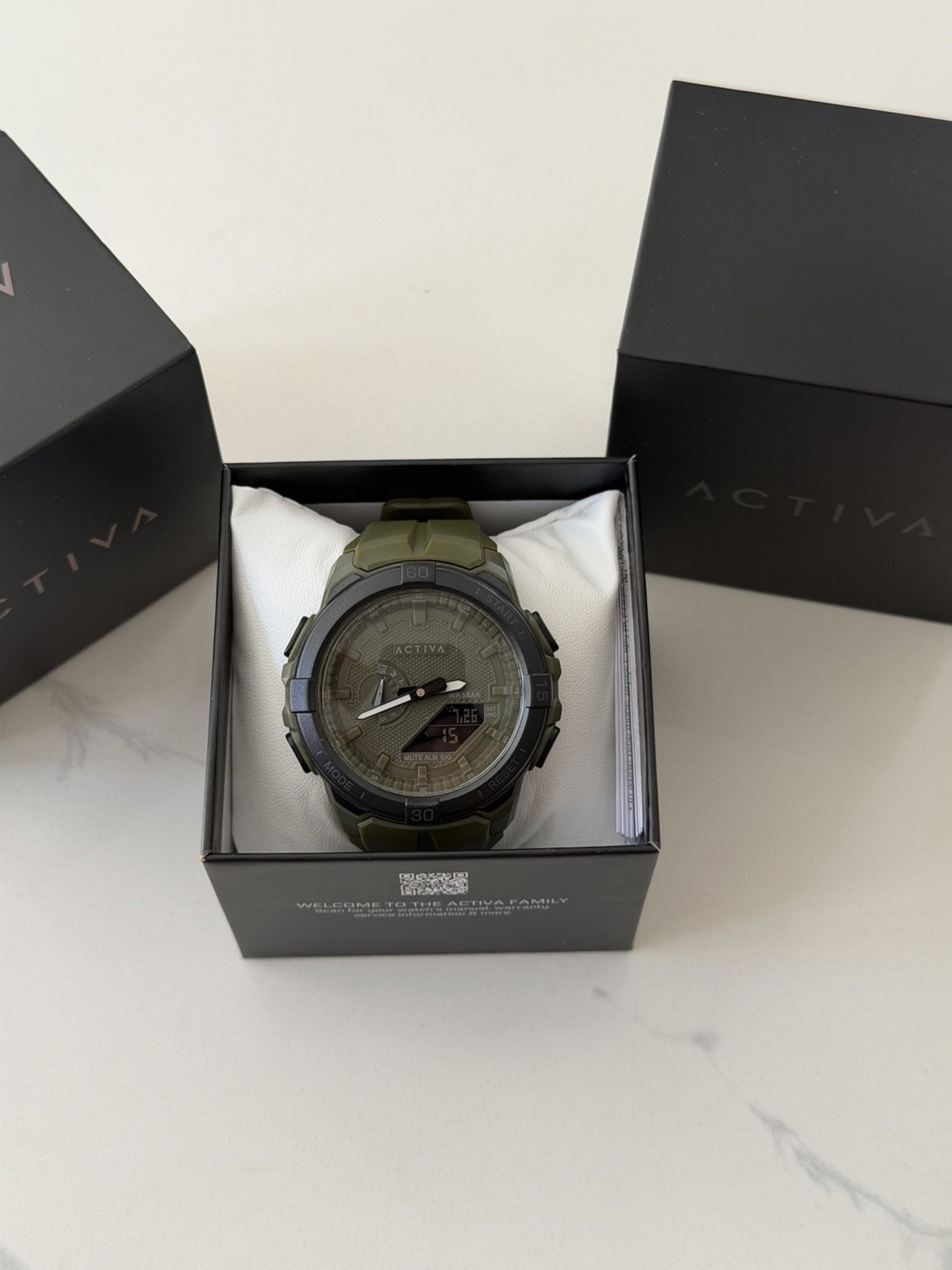 Activa Spry X Invicta Digital Essentials Men 53mm ABS Army Green ACW2583-005 NEW