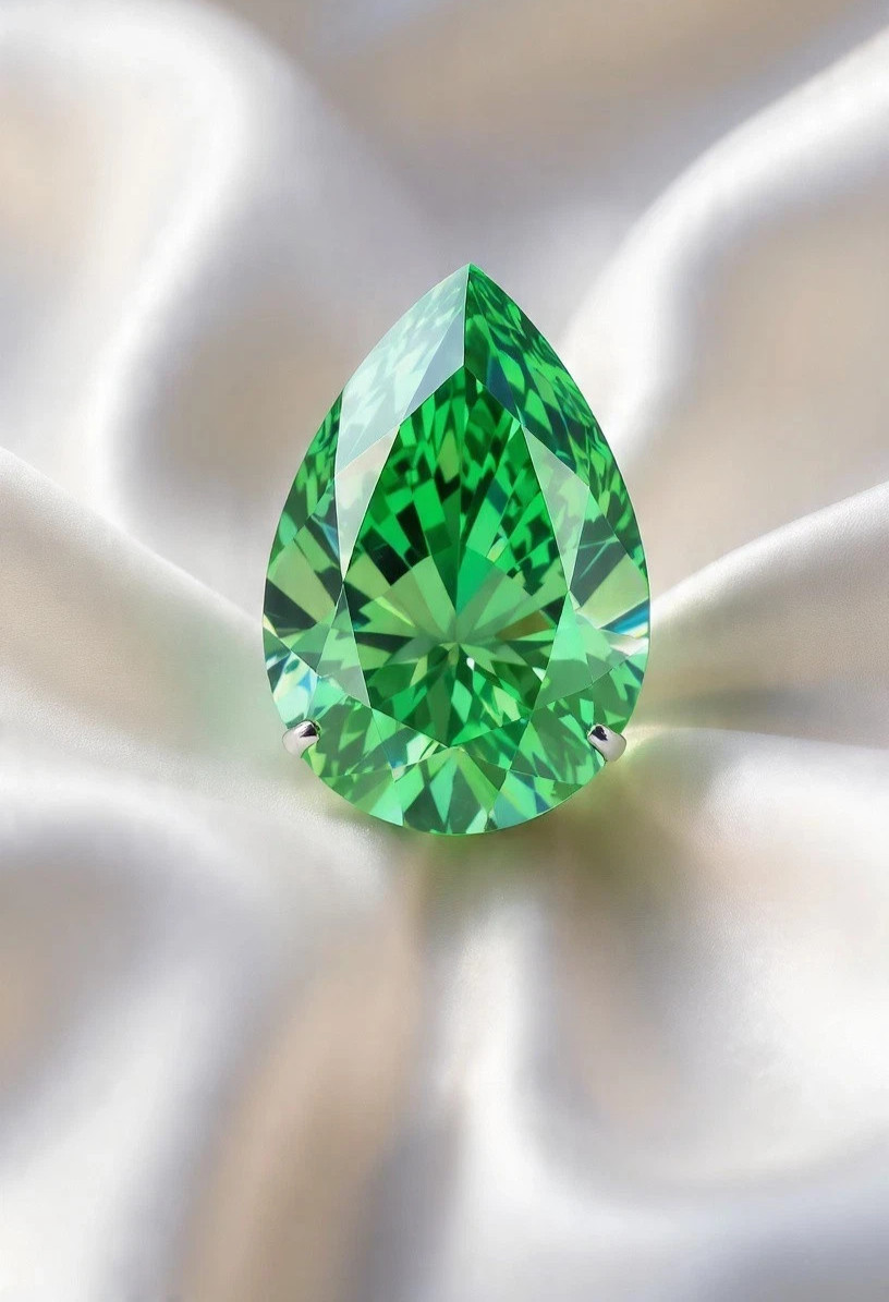 4.70 CT Natural Green Diamond Pear Cut 10×14 mm VVS1 D Grade IDGL Certified