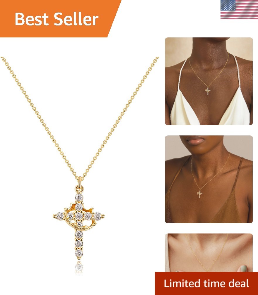 Adjustable Gold Cross Necklace with Gift Box – A Thoughtful Women’s Jewelry Gift