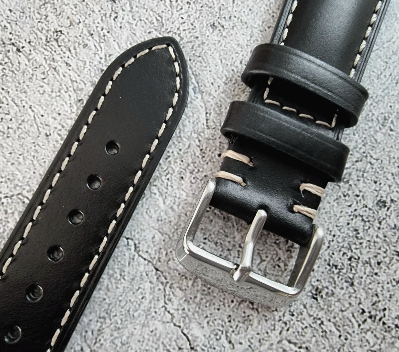 Leather Watch Strap Band Padded Classic 20mm 22mm 24mm Cordovan Retro Vintage UK
