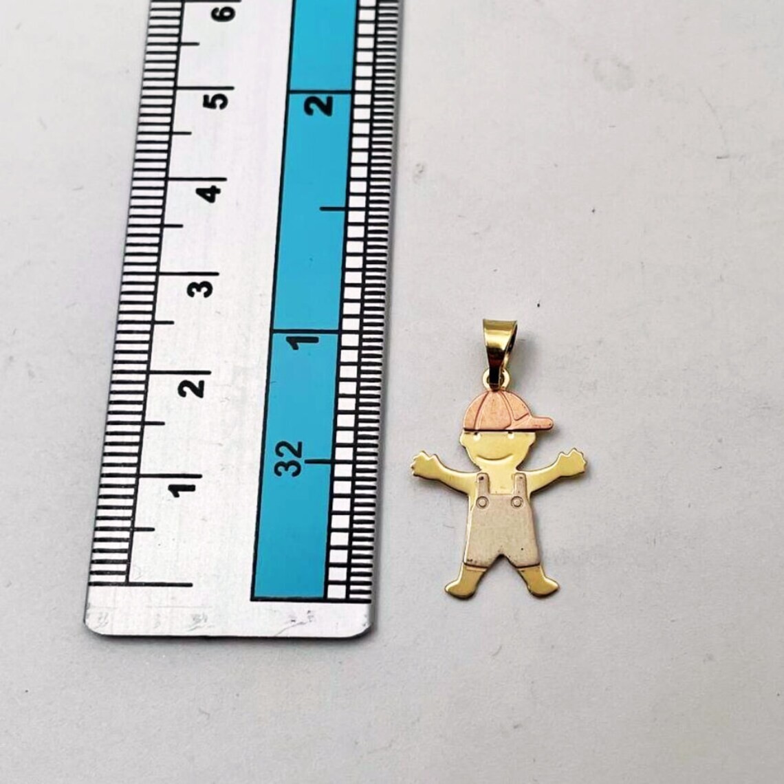 Little Boy Pendant in 14K Gold for Mom Baby Boy Charm for Necklace or Bracelet