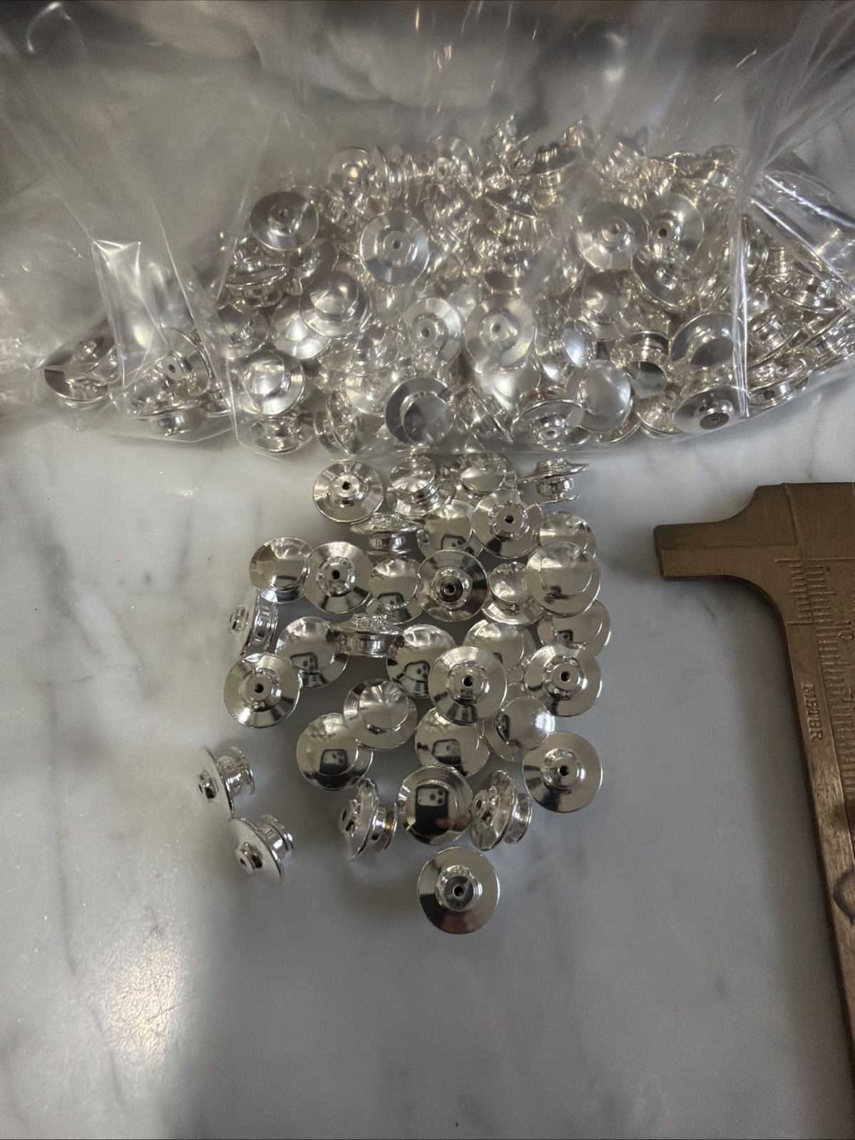 180 + Deluxe Silver PlateLocking Flathead Pin Backs Clasp Clutch Catch Findings