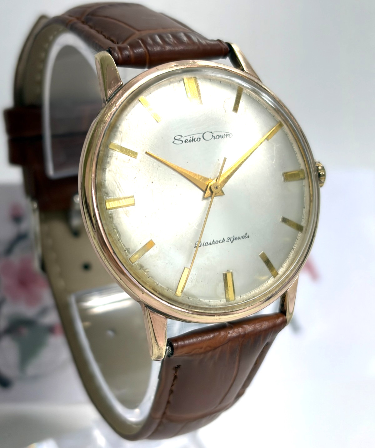 Vintage Seiko Crown J15003 Diashock 21 Jewels Hand Wind Men’s Watch Japan
