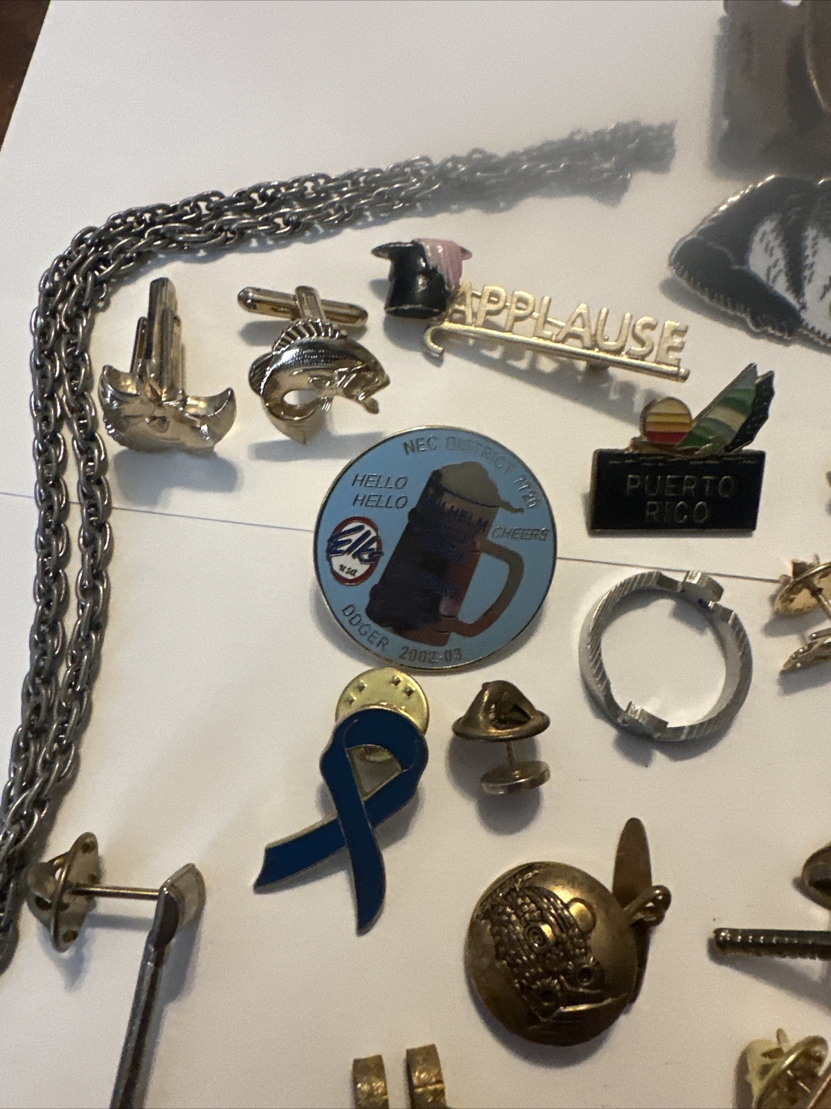 Vintage Men’s Junk Drawer Lot Cuff Links Pins Ring Money Clips #D339 60 PCS