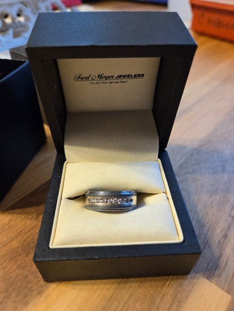 Men’s Size 8 Wedding Ring 9 Diamonds Triton Tungsten Carbide .925 Get it first