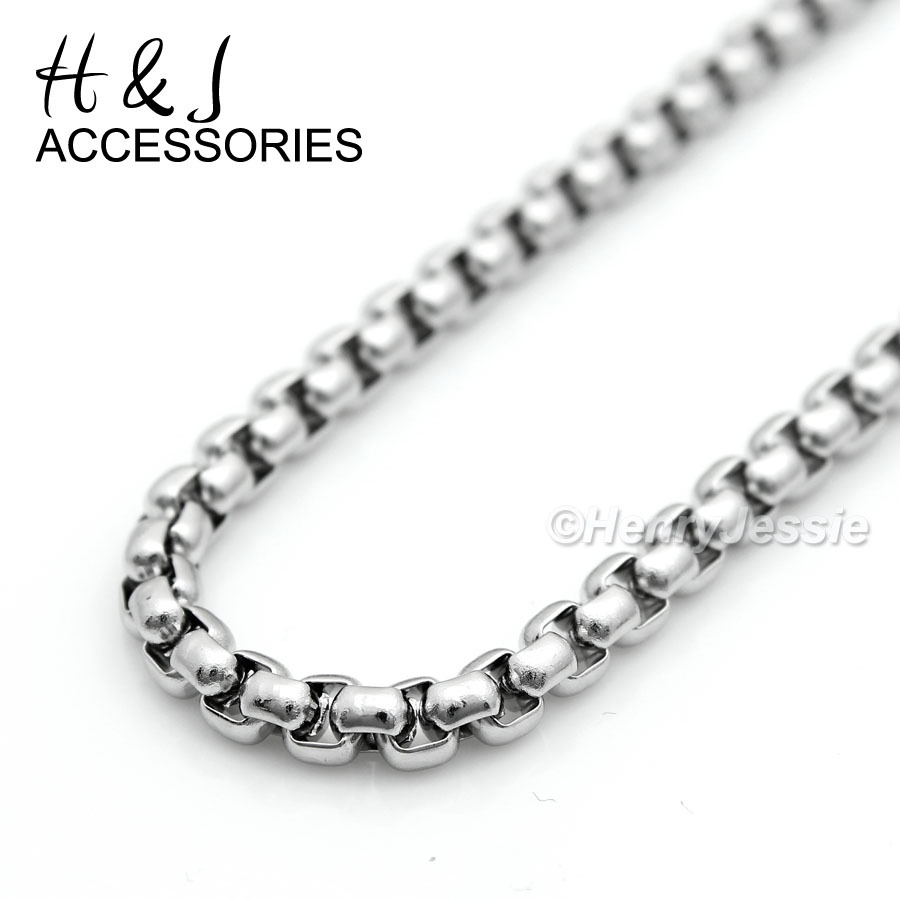 18-36″MEN Stainless Steel 3mm Silver Box Link Chain VIRGIN MARY Pendant*P26