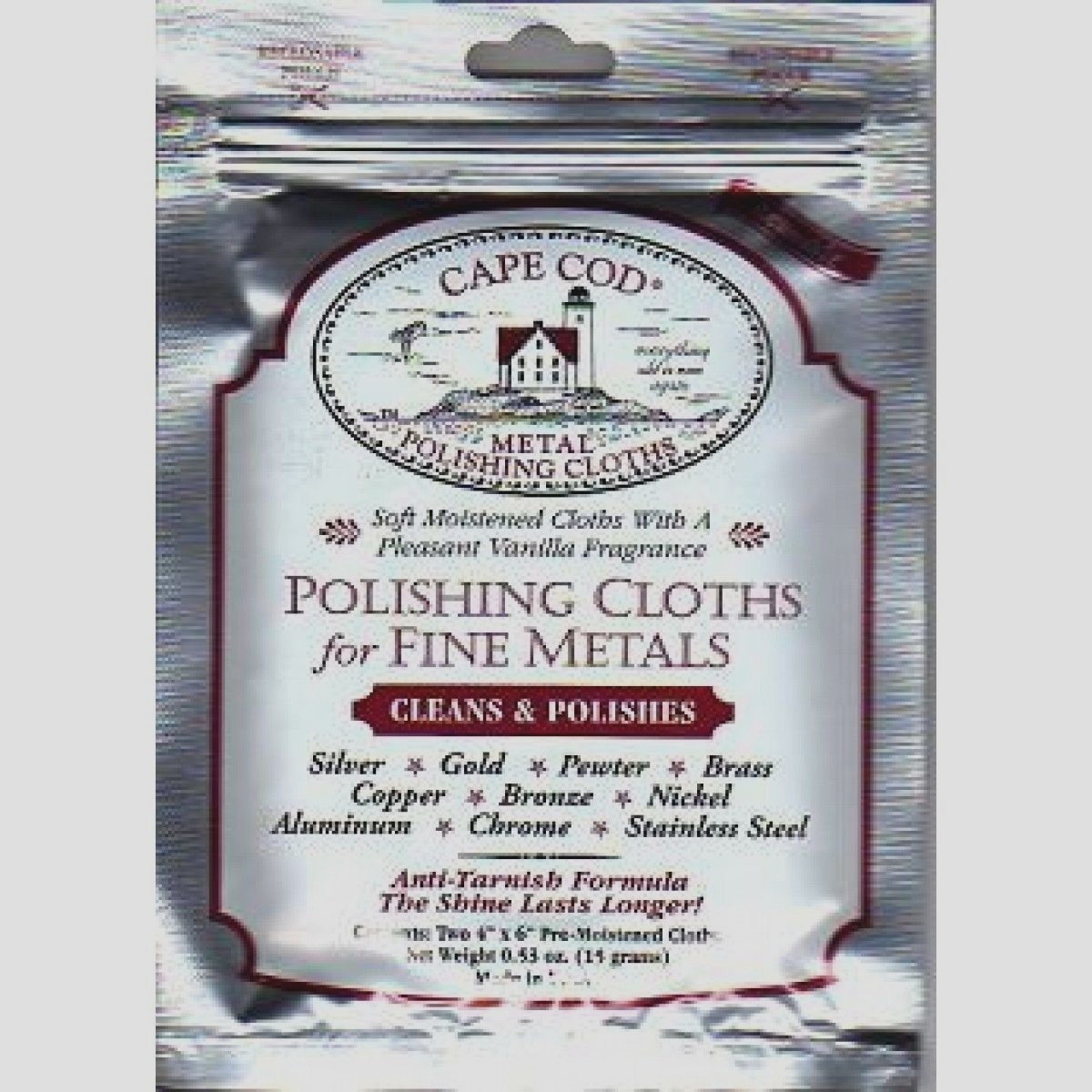 CAPE COD Fine Metal Polish Cloth 2pk 4″x 6″ Watches Jewelry Cleans & Polish New!
