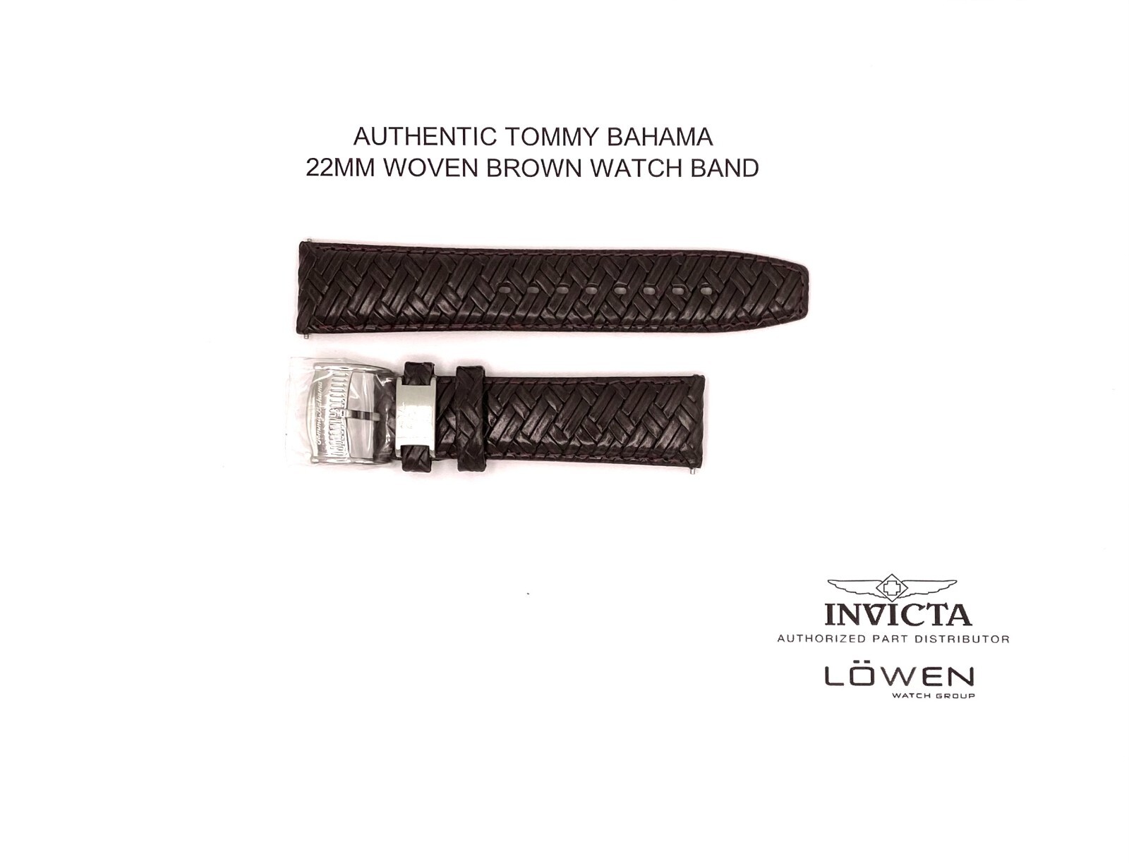 Brand New Authentic Men’s Tommy Bahama 22MM Woven Dark Brown Watch Band