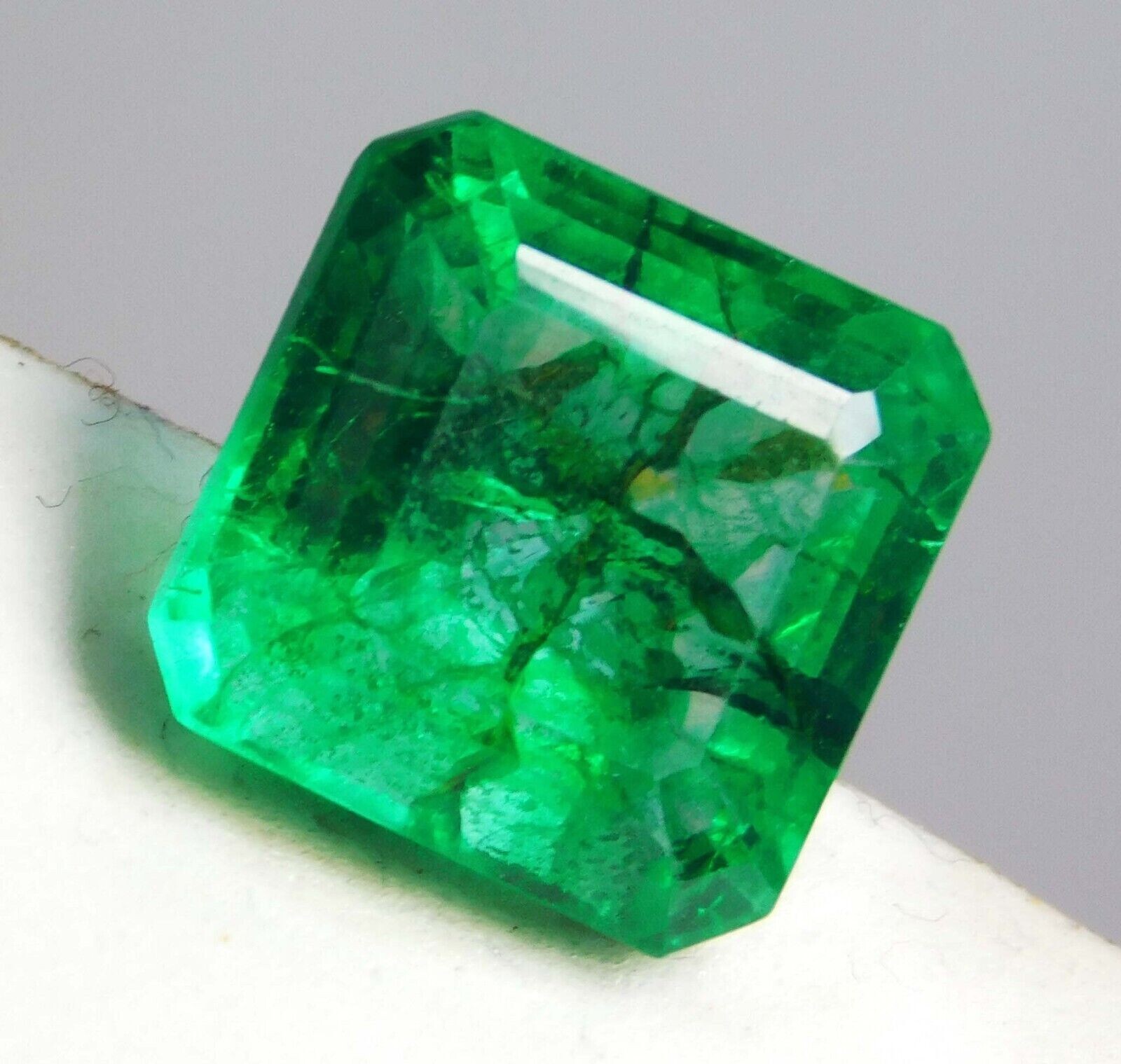 Green Emerald Square Cut 14-15 Ct Natural Colombian Certified EGL Gemstone JM136