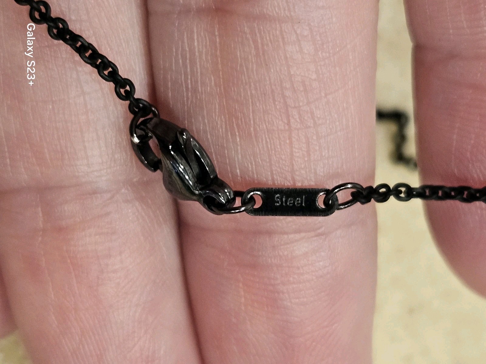 NEW MONICA RICH KOSANN BLACK STEEL STAINLESS STEEL 32″ LONG NECKLACE CHAIN