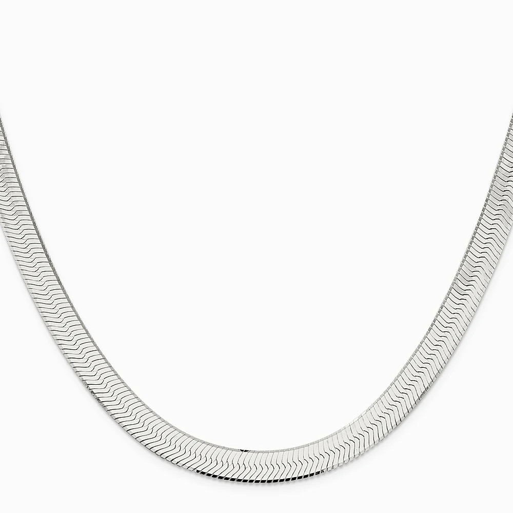 Sterling Silver 8.75mm Magic Herringbone Chain Necklace 18″-24″