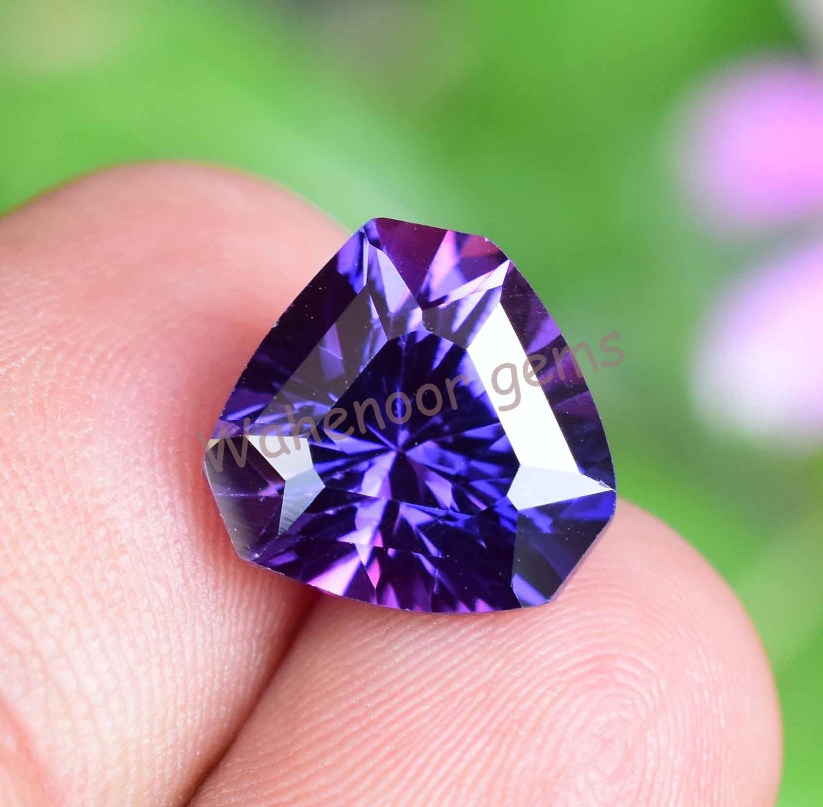FL 6.65 Ct Natural Purple Sapphire Fancy Trillion Stunning Certified Gemstone