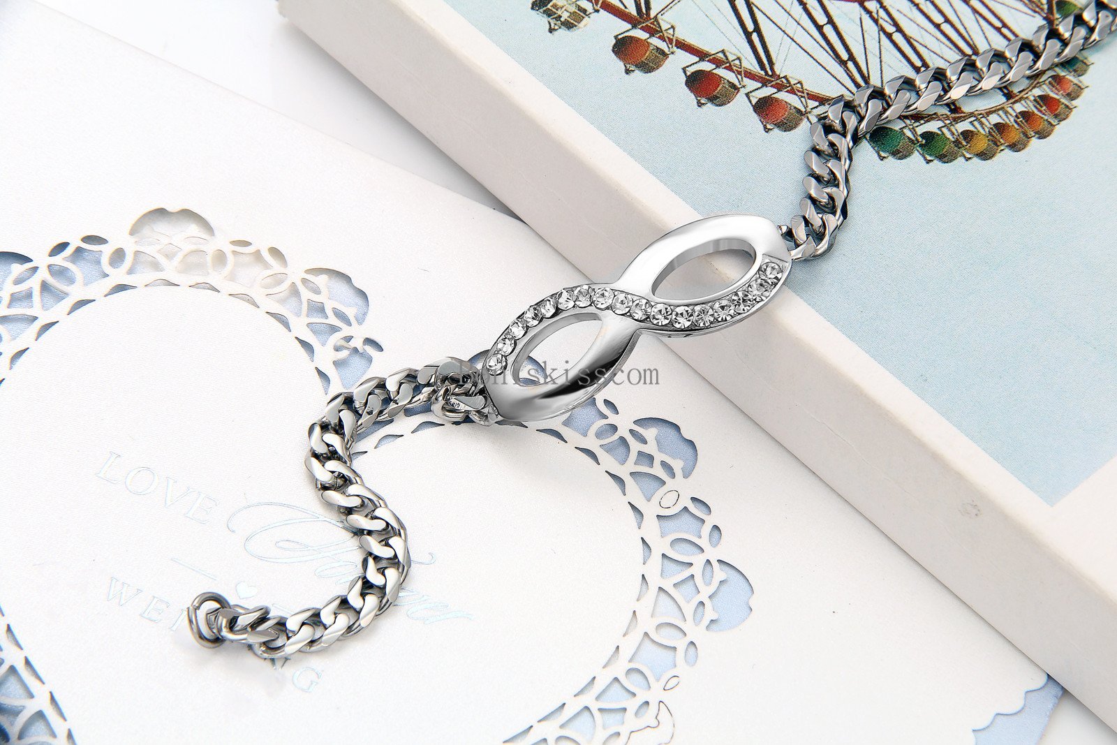 Silver Tone Stainless Steel Infinity Braided Chain Bangle Bracelet Women’s Gift