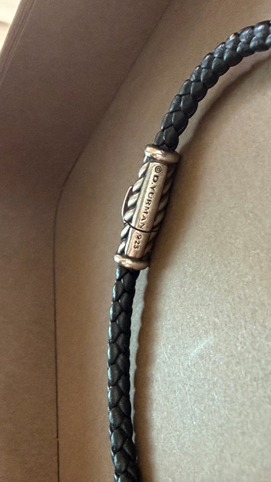 David Yurman Chevron Woven Leather Bracelet