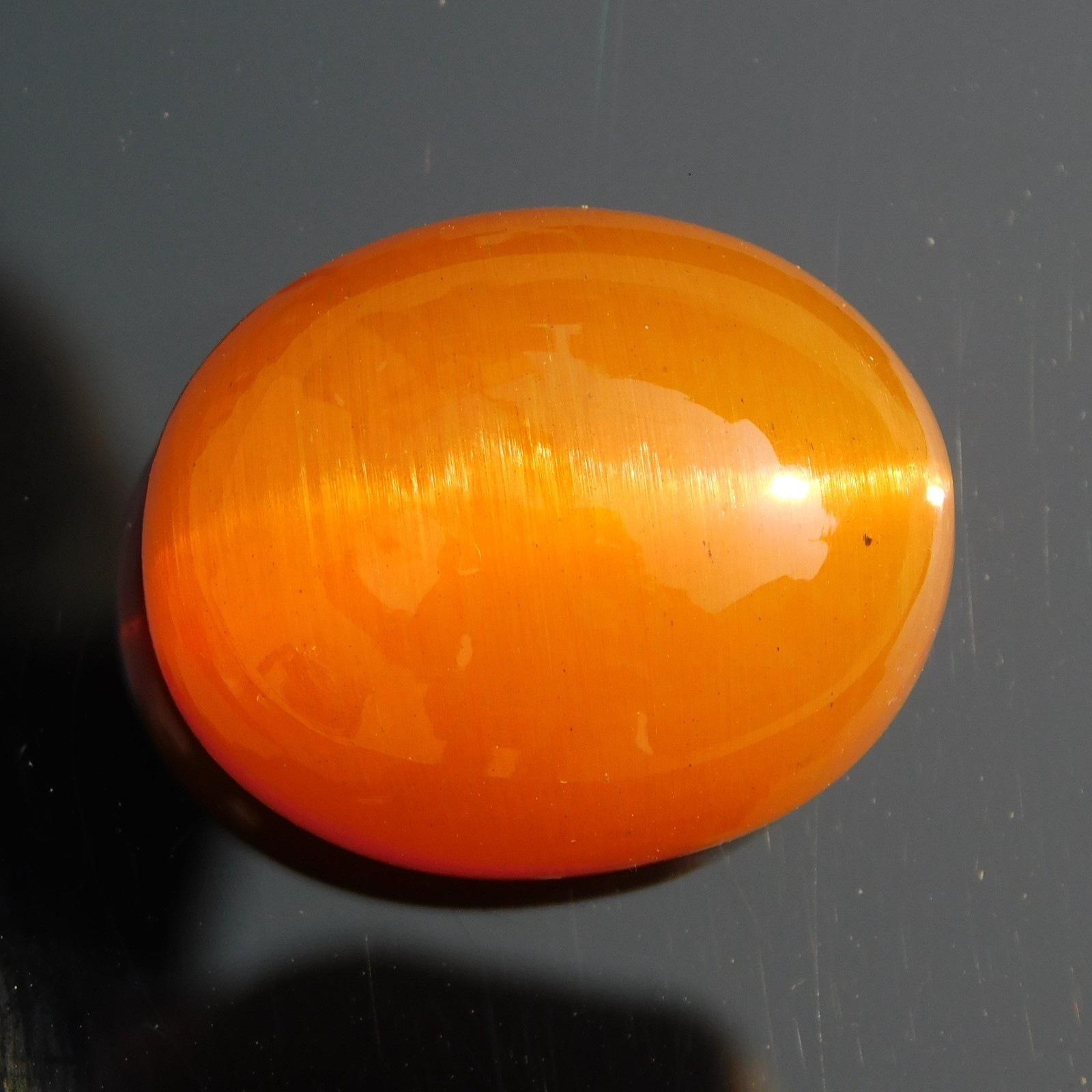 128.50 Cts Natural Orange Cats Eye Chrysoberyl Certified Sri Lankan Gemstone
