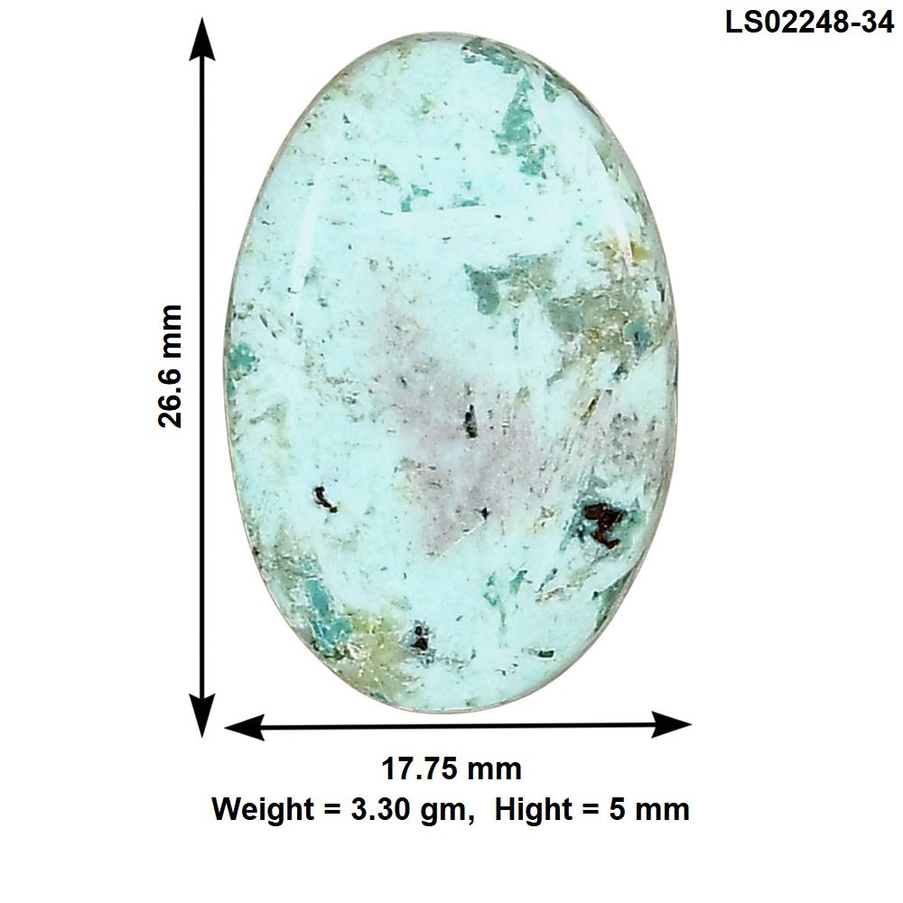 Natural Ocean Green Chrysocolla 26.6×17.75×5 mm Oval Shape Gemstone LS02248-34
