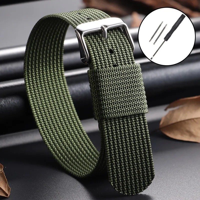 High Quality Nylon Watch Band Canvas Watch Strap Single Pass 18mm 20mm 22mm