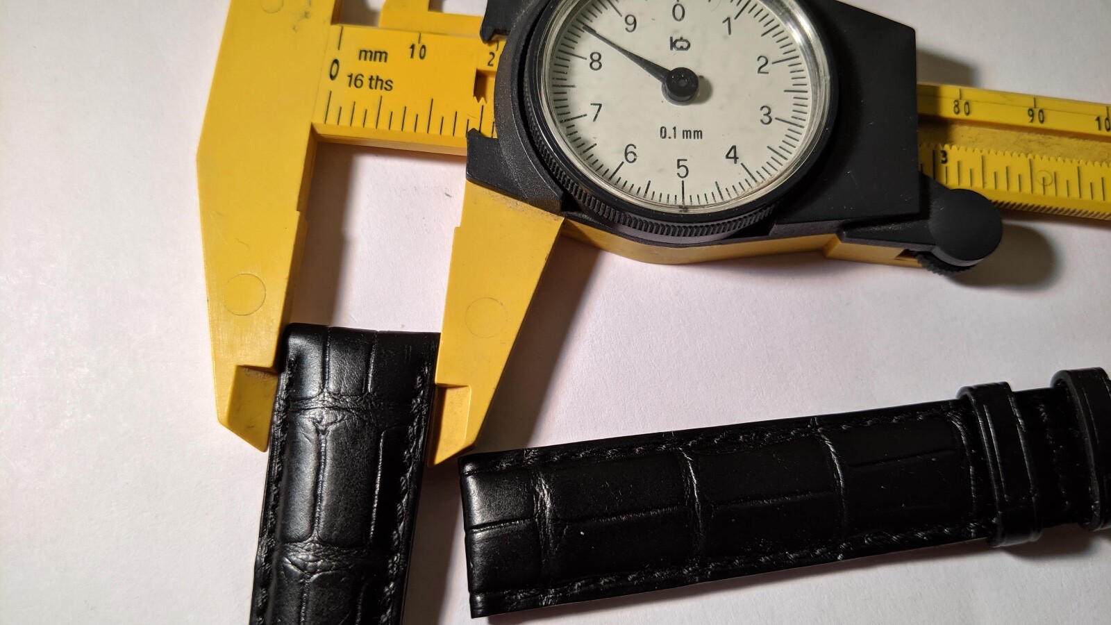 Longines BAND BLACK CROCO 18/16mm, 125/85mm LENGTHS – LONG BAND! NEW