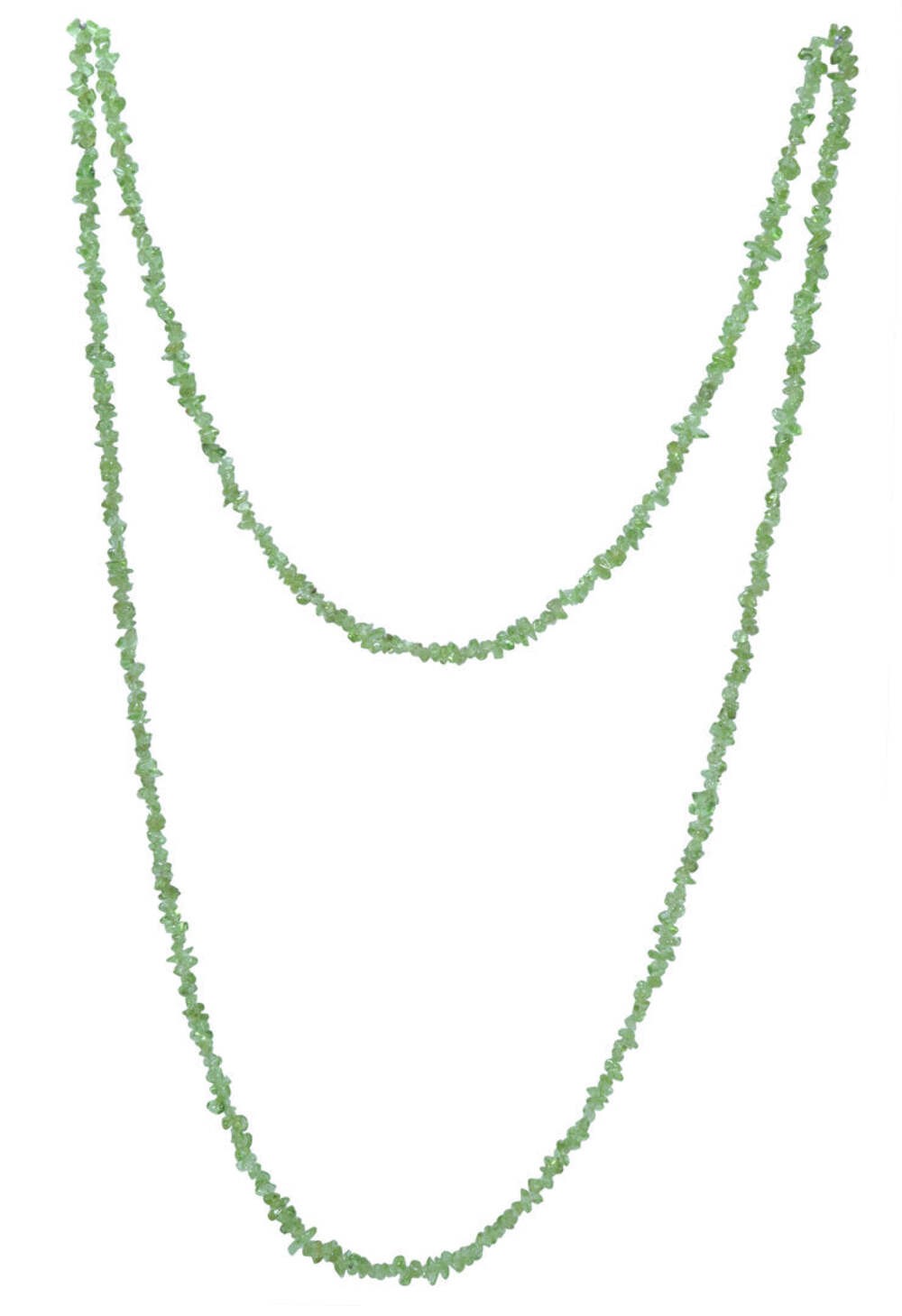 Peridot Sliver Necklace Long Endless No Clasp Gemstone Healing Stone 90cm