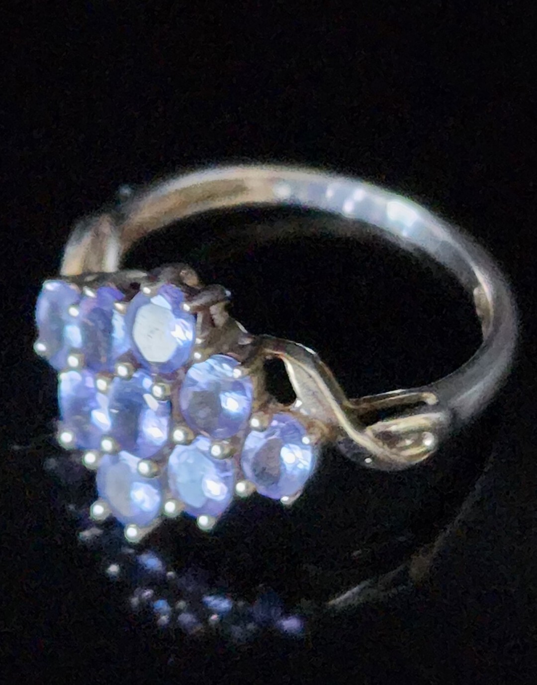 Vintage Sterling Silver Faceted Purple-Lavander Fluorite Ring Size 5.75