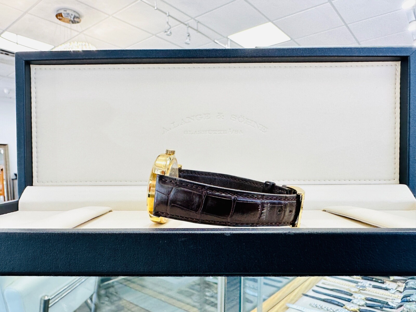 A. Lange & Sohne Lange 1 18K Yellow Gold 101.021 Manual Movement 38.5mm Watch