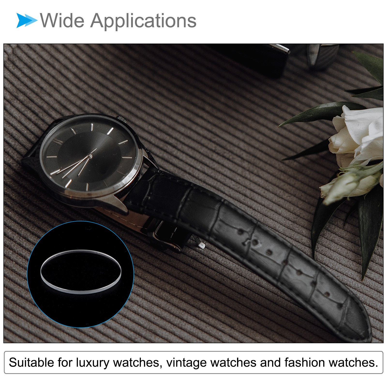 Watch Glass Crystal Len, 28mm Dia, 1.5mm Thick, Round Flat Mineral Watch Glass
