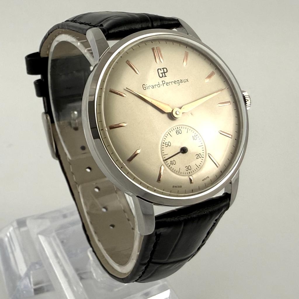 OVERSIZED GIRARD PERREGAUX MANUAL WIND DRESS VINTAGE GENTS WATCH STAINLESS STEEL