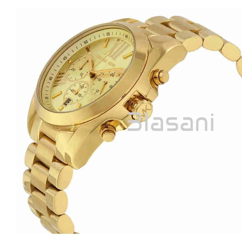 Michael Kors Original MK5605 Unisex Bradshaw Gold Chronograph Steel Watch 43mm