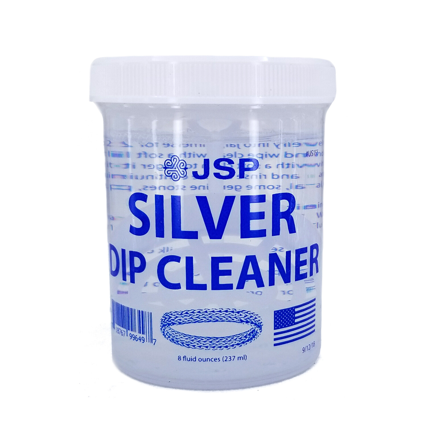 Sterling Silver Dip Cleaner Tarnish Remover 925 Jewelry Cleaning Solution 8oz