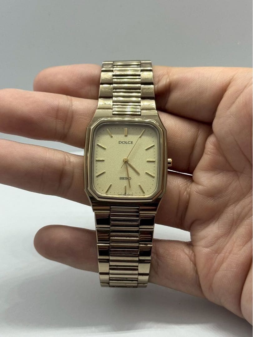 SEIKO N41-5140 8N41-5140 Quartz Gold Used Watch Analog Date Running Stainless