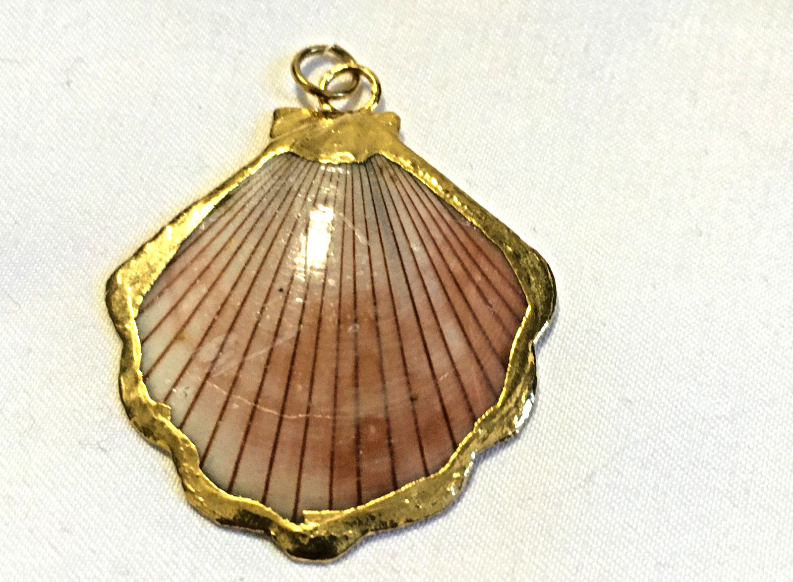 Sea Shell Pendant Necklace Gold Mermaid Beach Nautical Boho Jewelry 1 1/2″