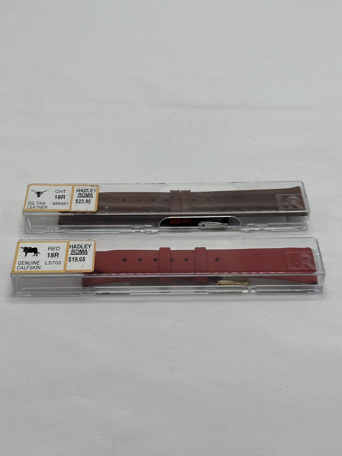 Hadley Roma Wristband Steer Leather& Calf Skin Leather Red & Brown Size 18 Reg