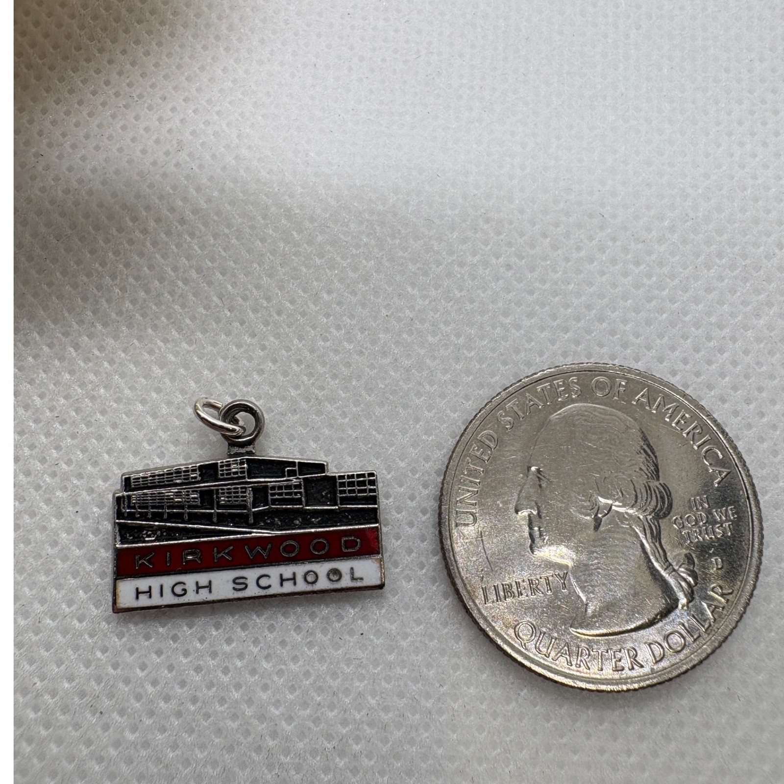 Vintage Kinney Sterling Silver Kirkwood High School Enamel Charm Pendant 2.39g