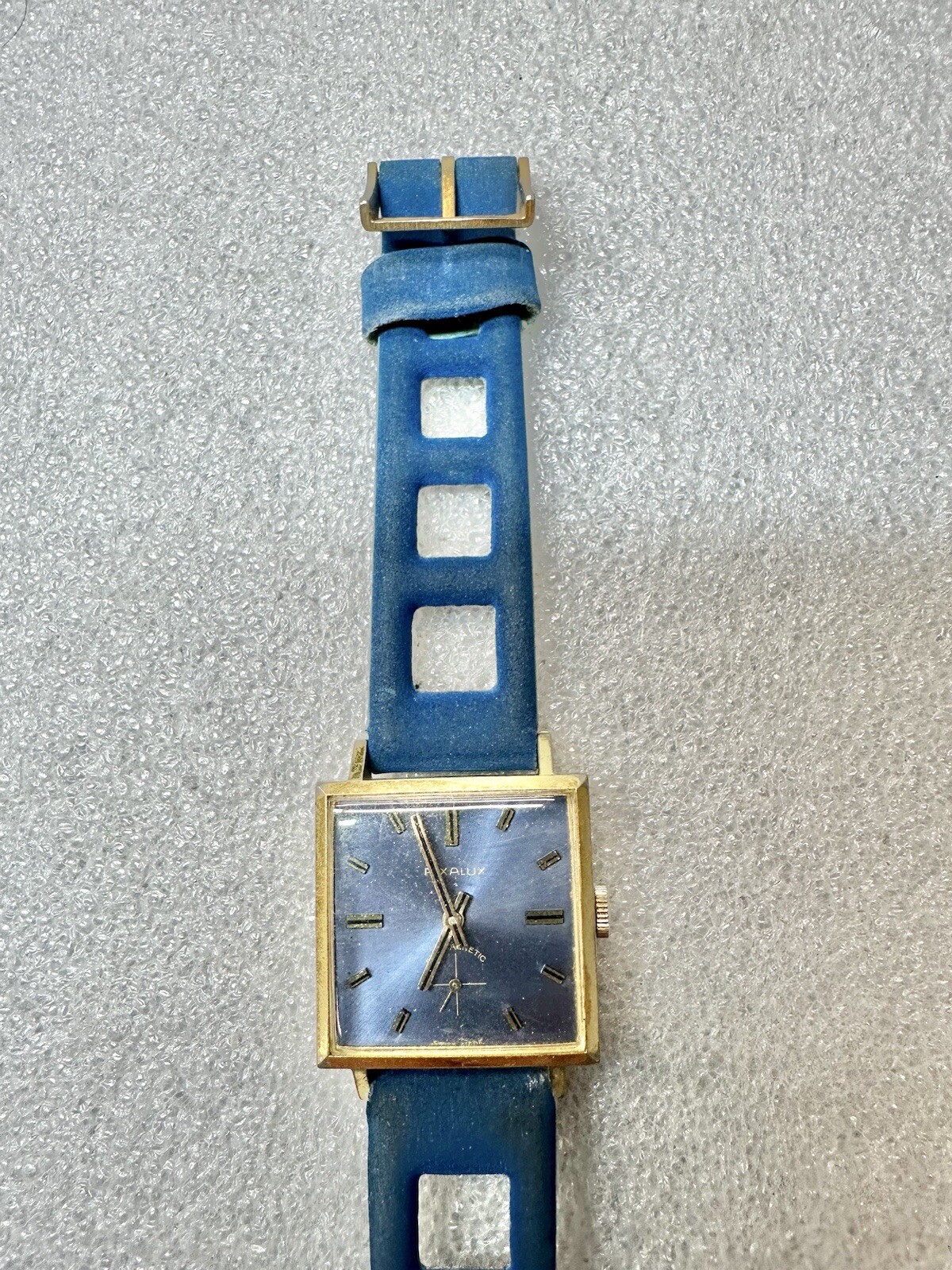 Very Rare VTG Fond Acier Inoxydable Swiss Made Rixalux Square Dave