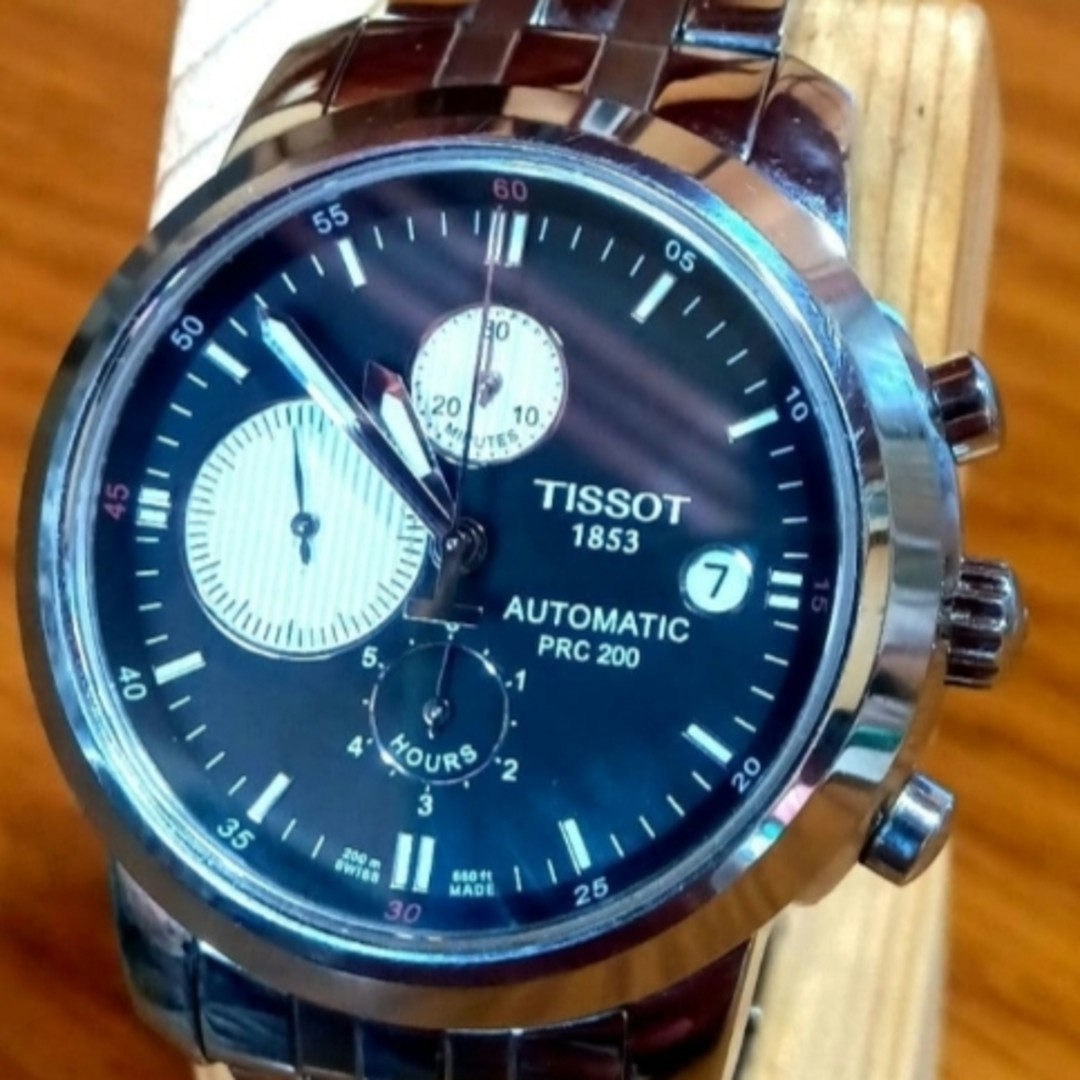 TISSOT A014427A Working Auto Chronograph 18cm 7.09in 200M Black Dial Watch