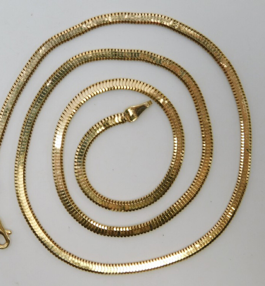 18K Gold Filled Tarnish-Free Flat Snake Chain Necklace CHOOSE LENGTH/Width Z764
