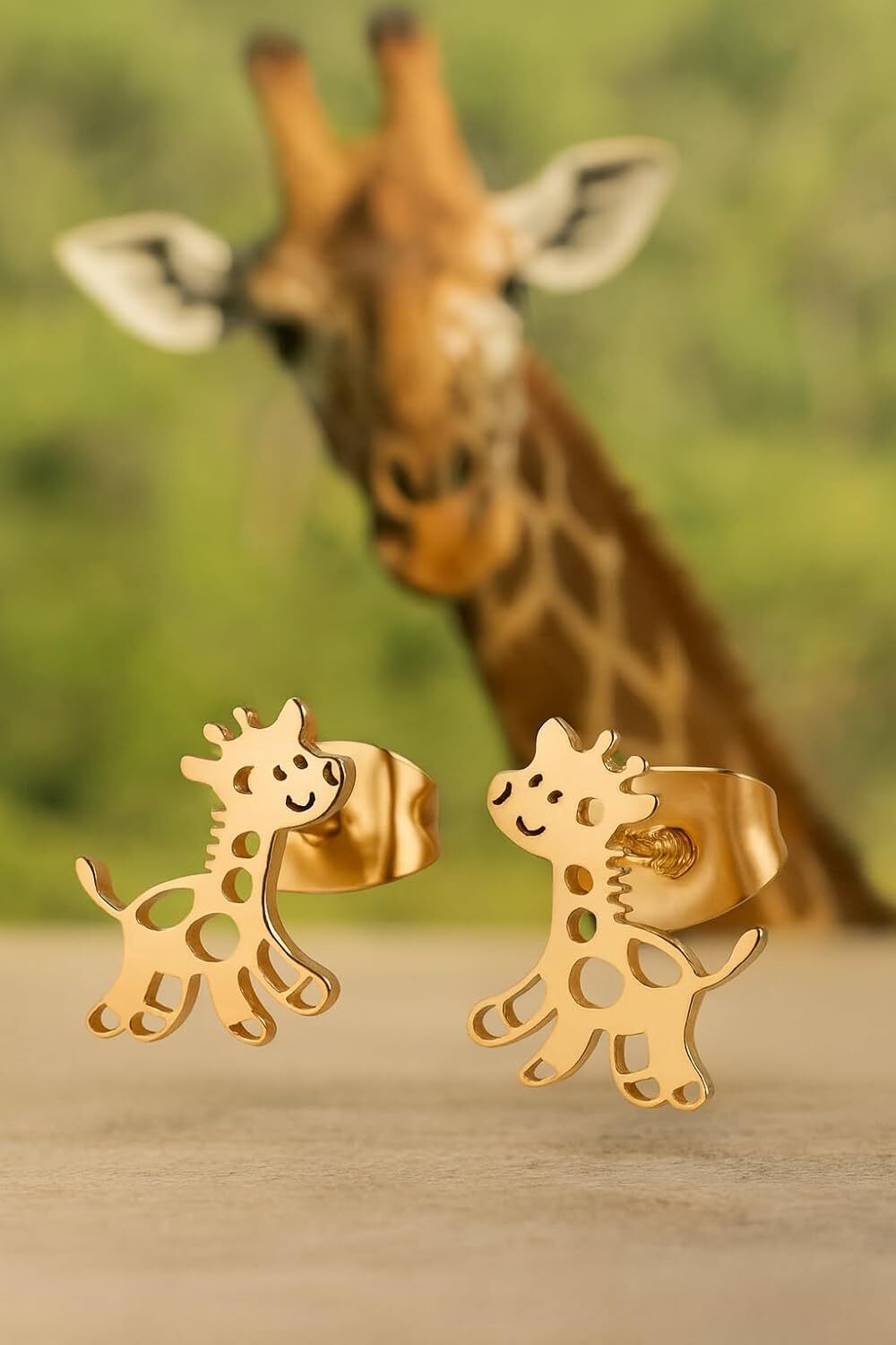 SUPAC Giraffe Stud Earrings – Black, Silver, Rose Gold, Gold