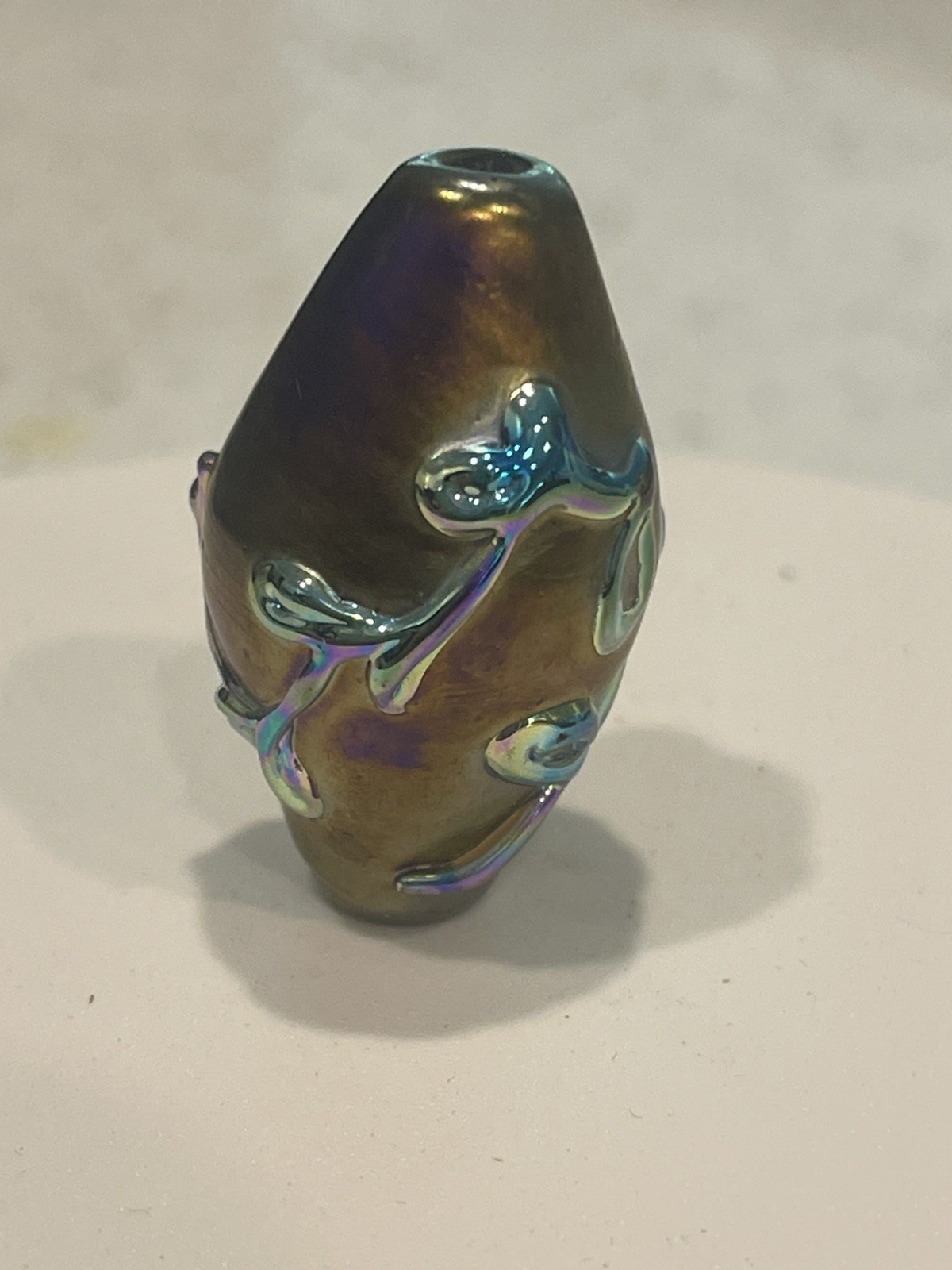 Lampwork Blown & Sculpted Bicone Focal Bead By SHANNON HILL.