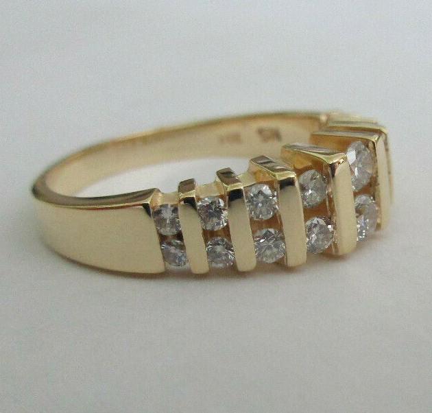 14K Gold Diamond Wedding Band Diamond=3/4 Carat G-VS2 Size 7 Value=$6,500