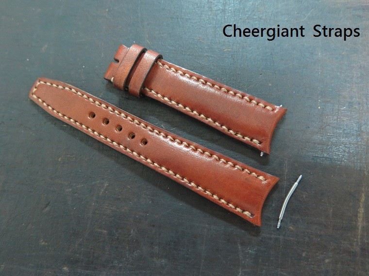 IWC Pilot Mark XV curved end leather strap watch band Made In Taiwan Cheergiant