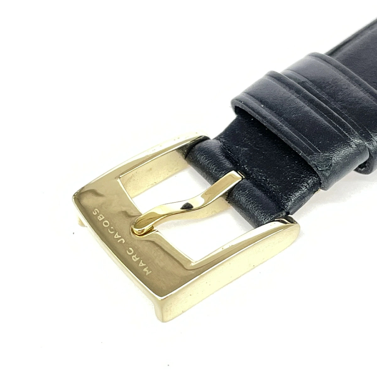 MARC JACOBS Roxy Watch Good Condition Quartz SS Leather MJ1537 Gold Color Black